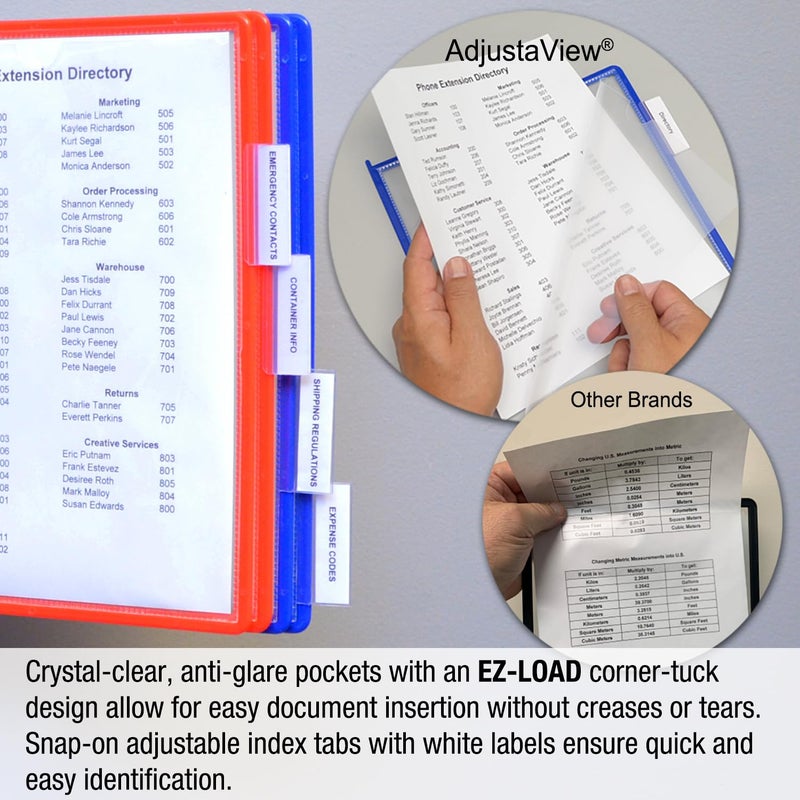Ultimate Office AdjustaView 10-Pocket Wall Reference Organizer with Easy-Load Pockets and Mounting Screws - Image 5